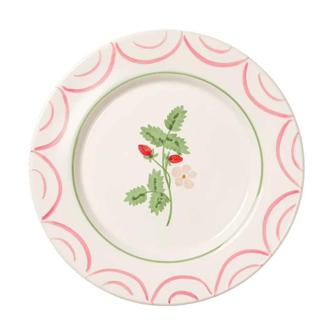 Cottage Flower野草莓图案餐盘, 红色_28cm Pick a Poppy