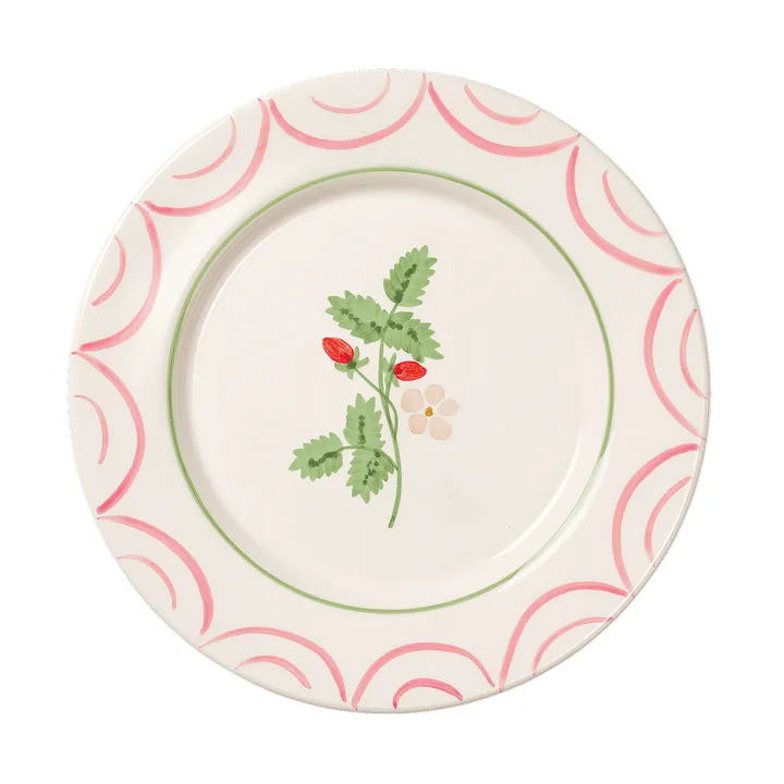 Cottage Flower野草莓图案餐盘 - 红色_28cm - Pick a Poppy