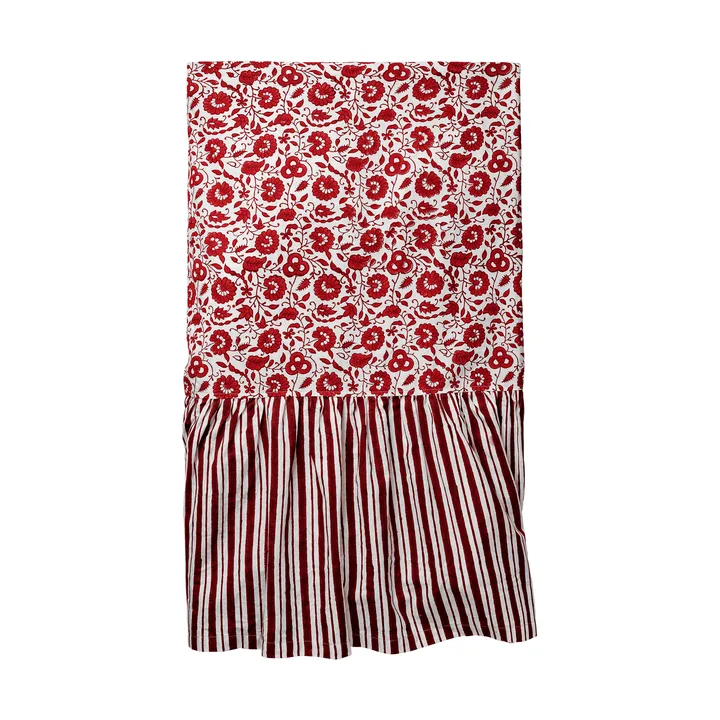 Damson印花装饰纯棉桌布 - 酒红色_350x150cm - Pick a Poppy