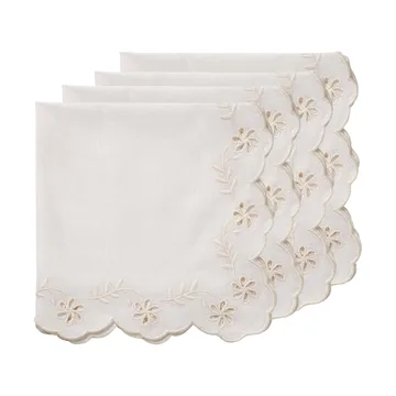Lace 蕾丝纯棉装饰餐巾 - 米白色_4件装_45x45cm - Pick a Poppy