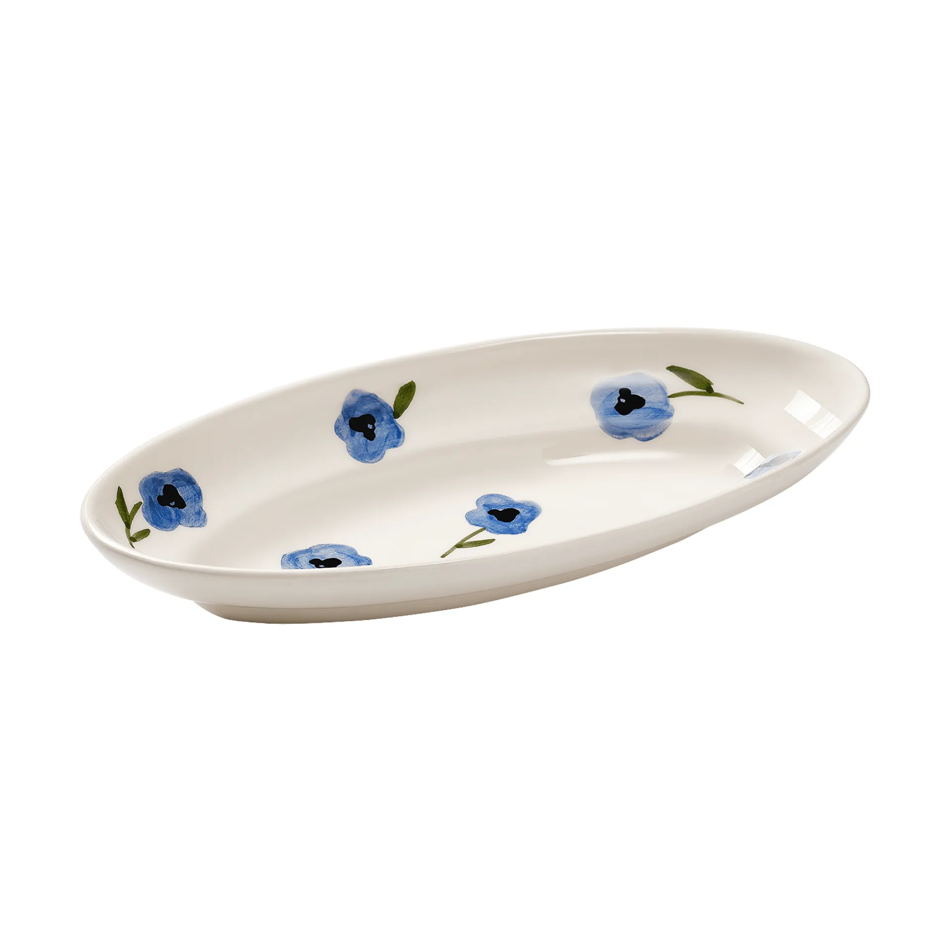 Madelen Möllard三色堇上菜盘, 蓝色_小号_22.5cm Pick a Poppy