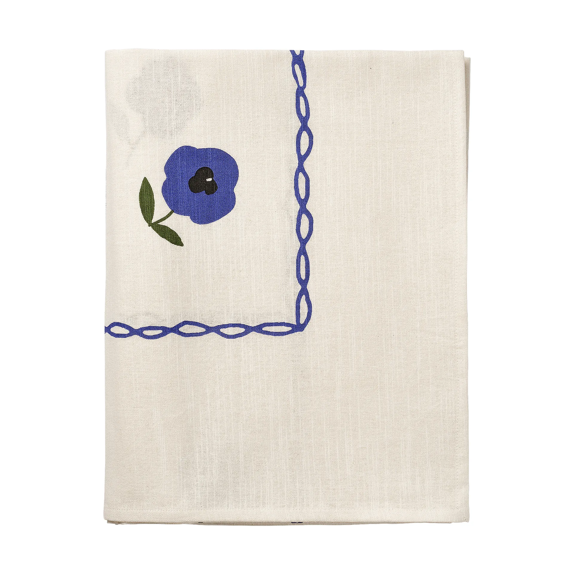 Madelen Möllard三色堇纯棉桌布, 蓝色_250x150cm Pick a Poppy
