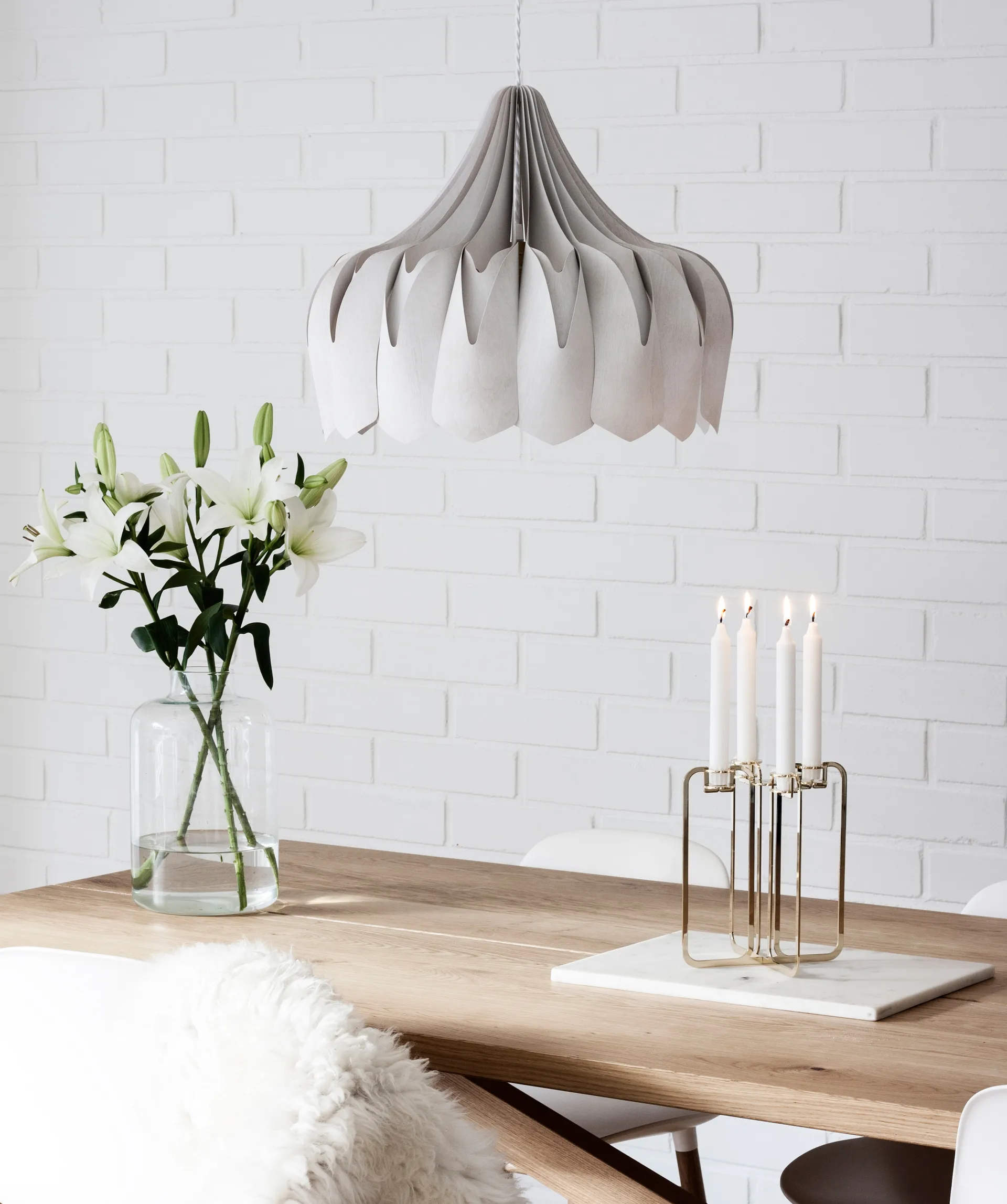 Pioni 吊灯 L Ø52 cm, 白色 Pilke