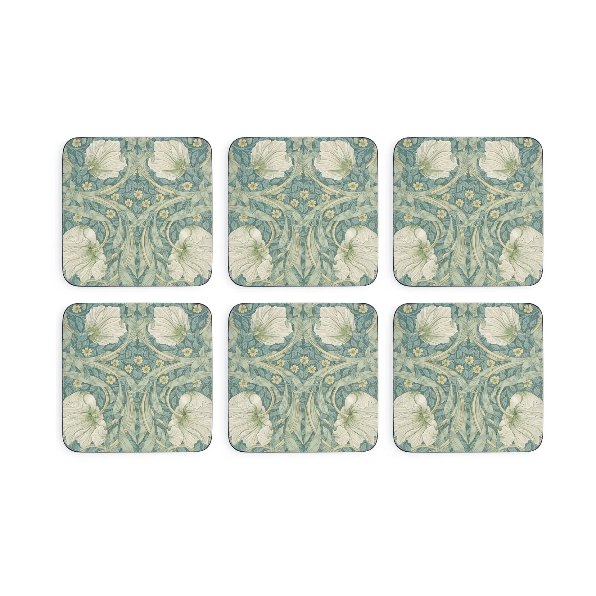 Morris & Co Pimpernel coasters 六件套装, 绿色, 蓝色 Pimpernel