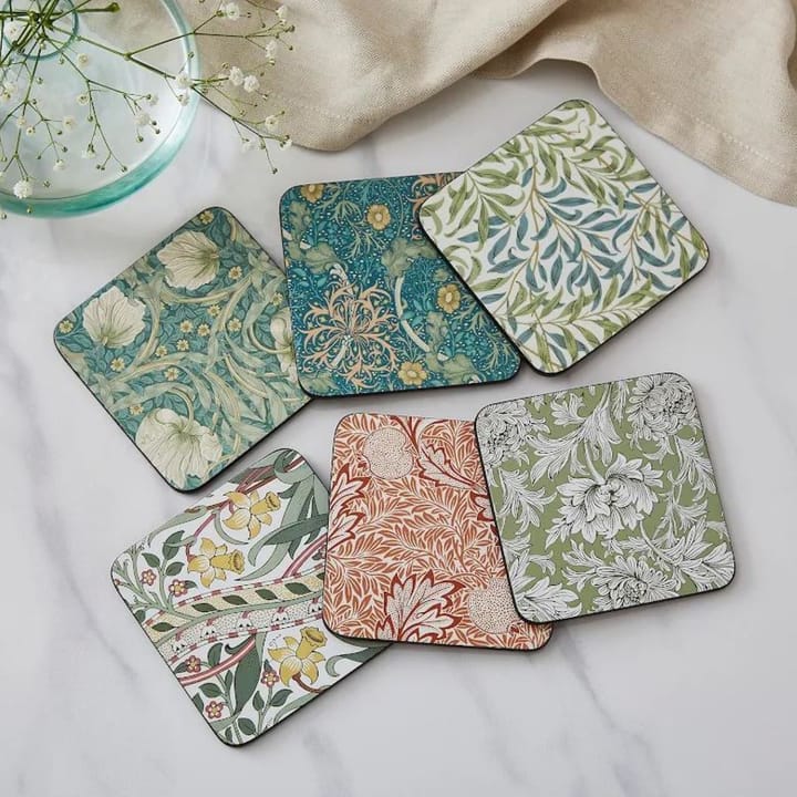 Morris & Co Pimpernel coasters 六件套装, 绿色, 蓝色 Pimpernel