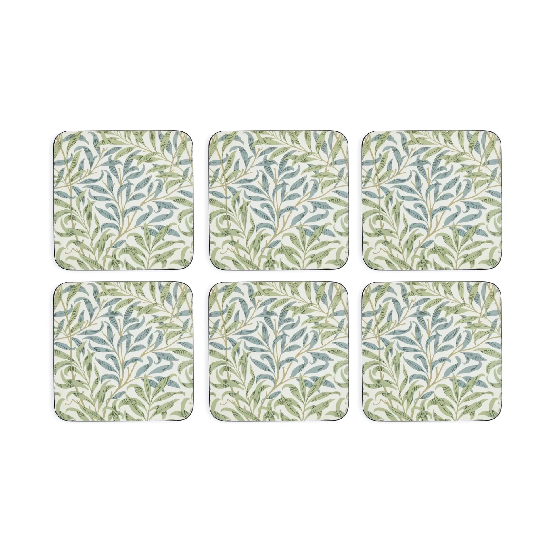 Morris & Co Willow Bough coasters 六件套装, 绿色, 蓝色 Pimpernel