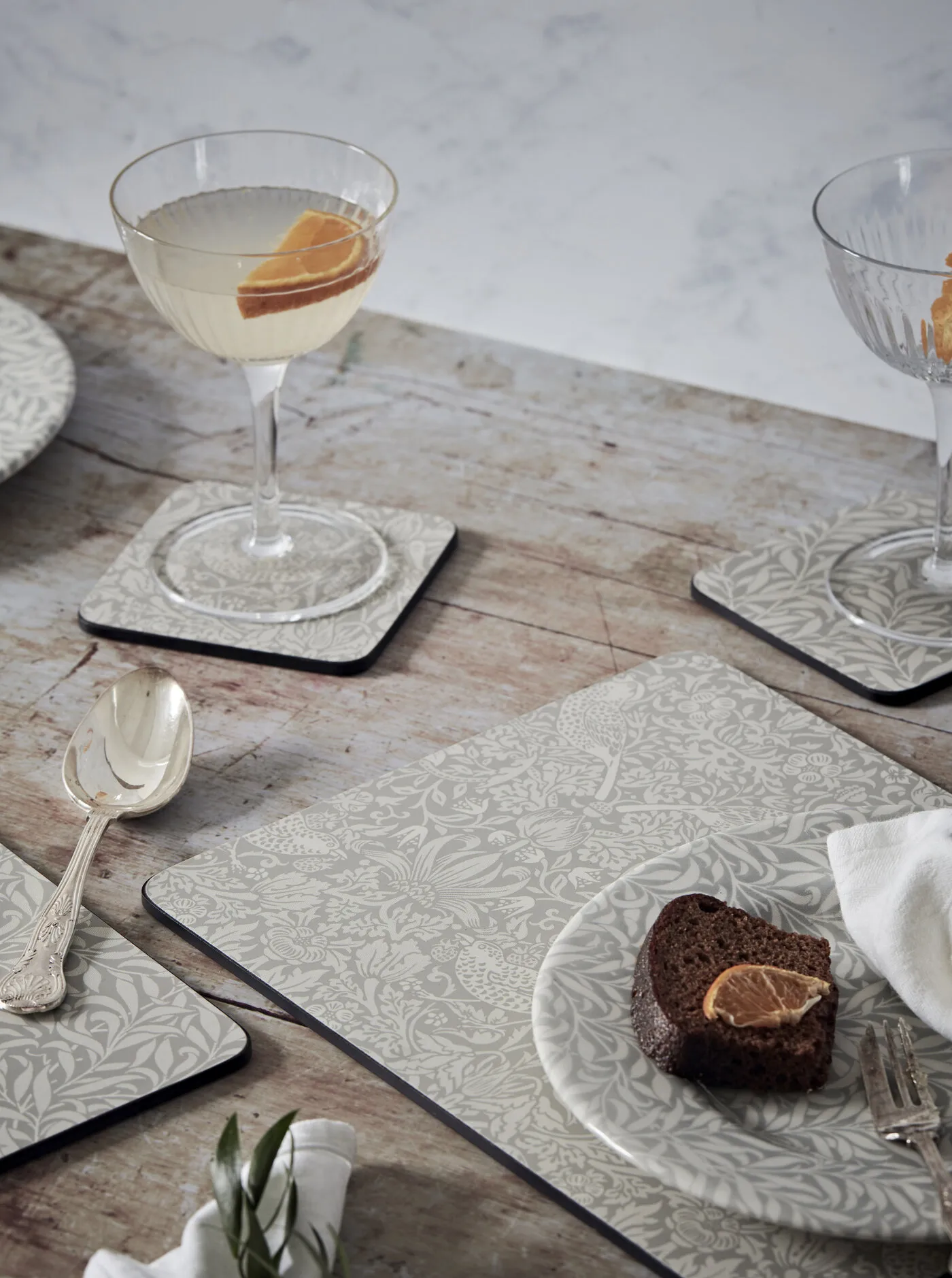 Strawberry Thief coaster 六件套装, 灰色 Pimpernel