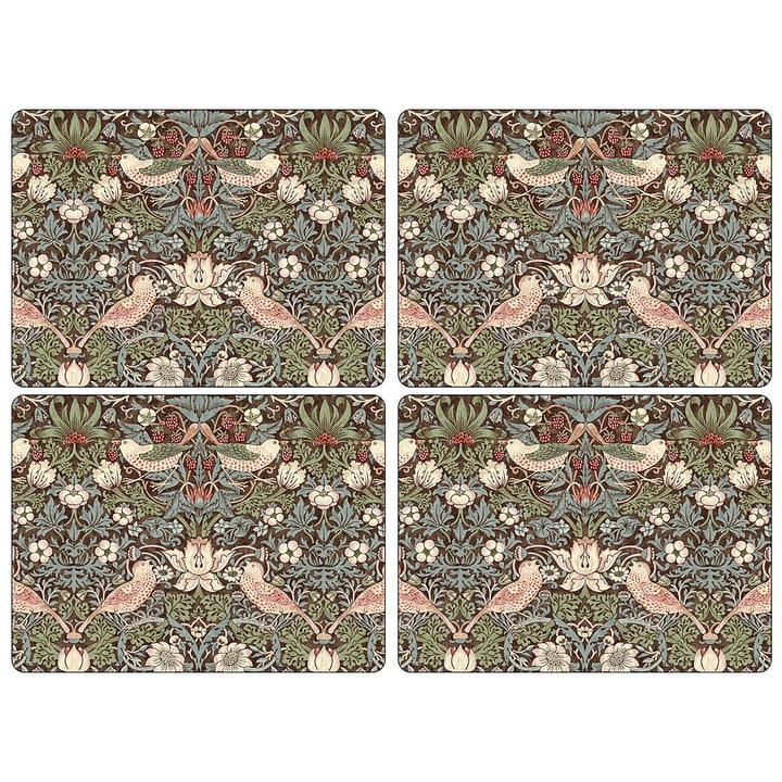 Strawberry Thief Placemats 30x40 cm 4 pack - 棕色 - Pimpernel