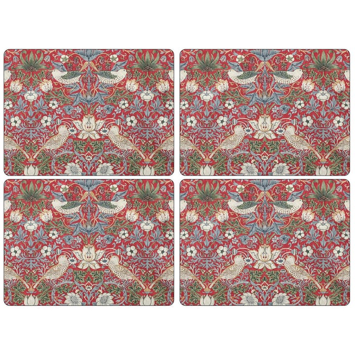 Strawberry Thief Placemats 30x40 cm 4 pack - 红色 - Pimpernel