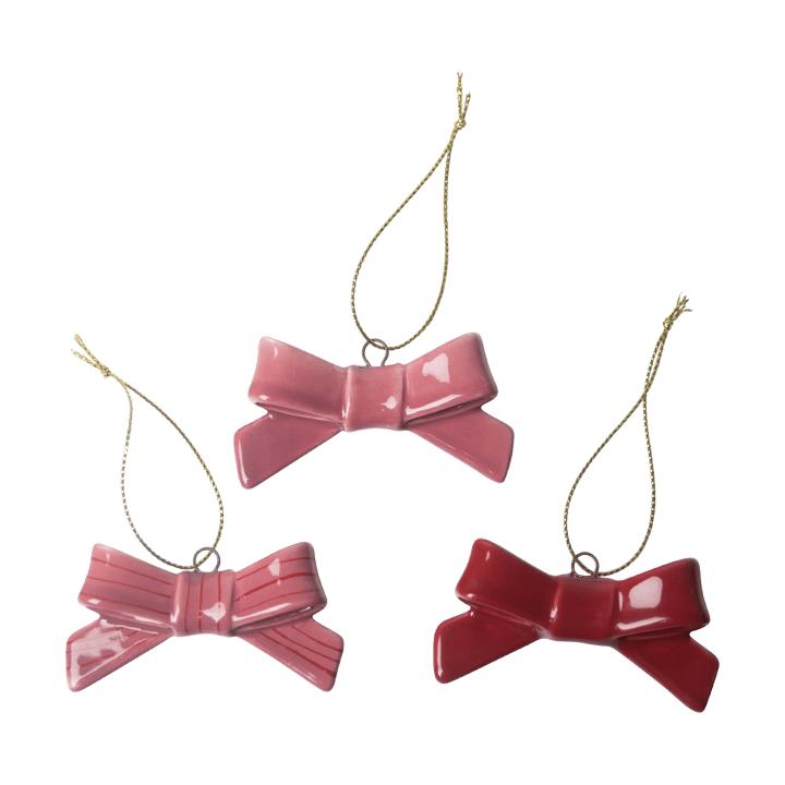 Bow 装饰 hangers 3件 - 红色-粉色 - Pluto Design