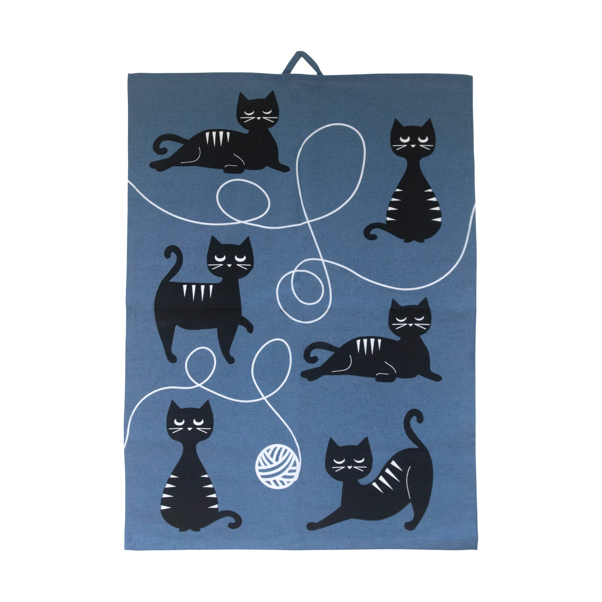 Cat family 厨房巾 50x70 cm, 蓝色-黑色-白色 Pluto Design