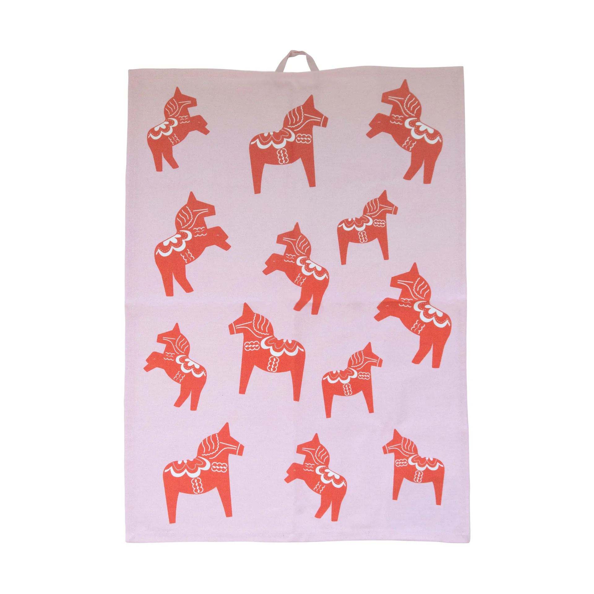 Dalahäst 厨房巾 50x70 cm, 粉色-红色 Pluto Design