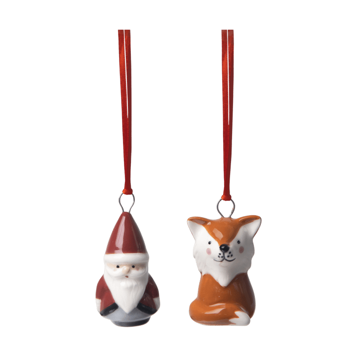 Fox & Santa 装饰 衣架/架子 2 parts - 红色-白色-褐色 - Pluto Design