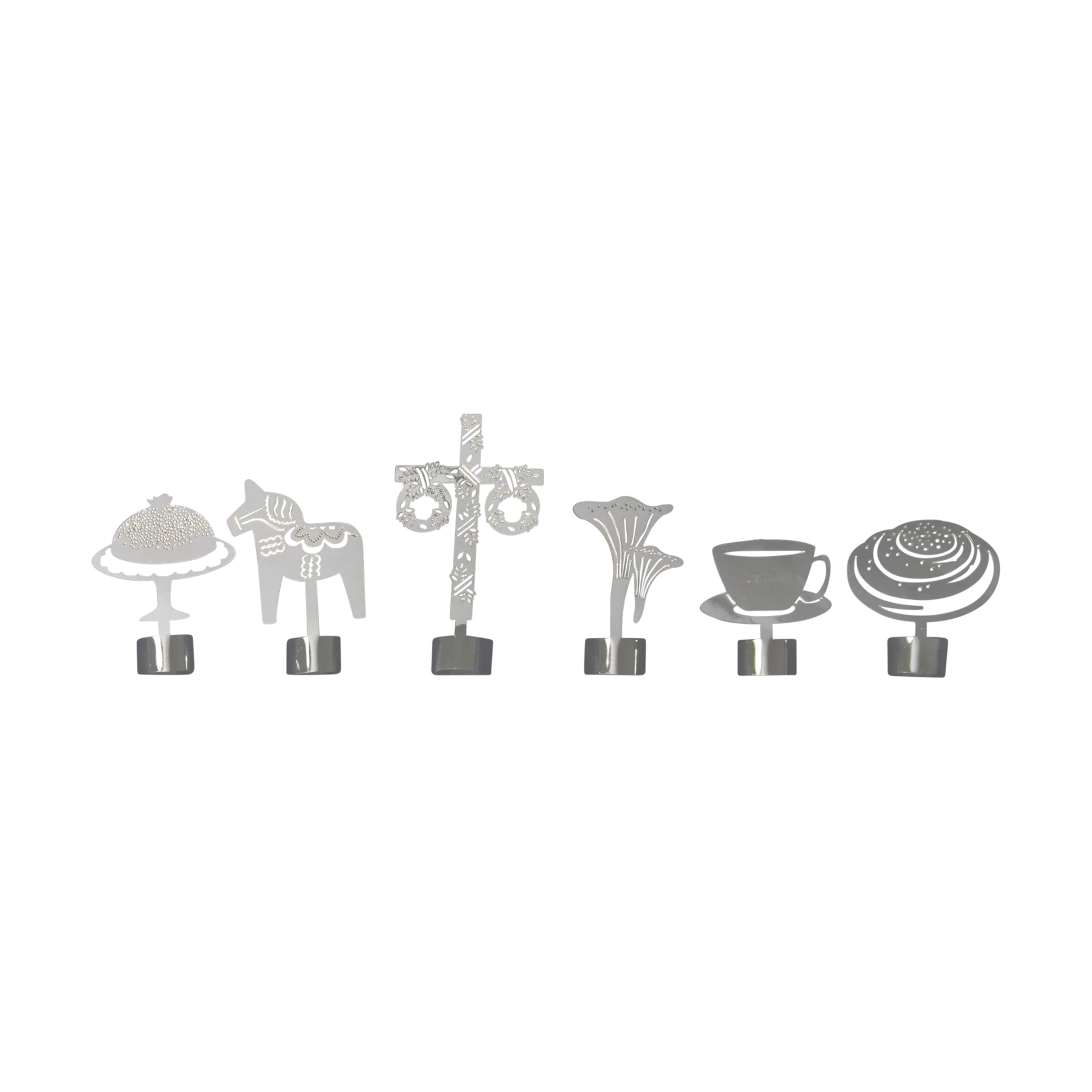 Like a Swede 玻璃标识贴 6件, 银色_金属 Pluto Design