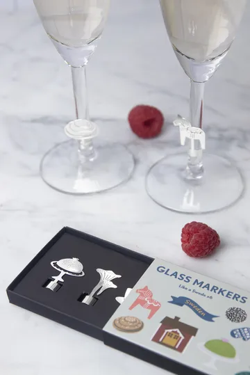 Like a Swede 玻璃 markers 6件 - 银色-metal - Pluto Design