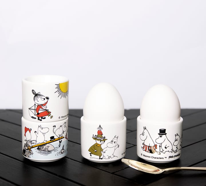 Moomin colour 蛋杯 4 pieces, 白色 with motif Pluto Design