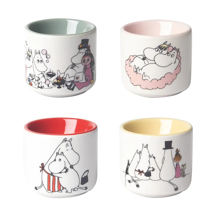 Moomin love 蛋杯 4件 - 白色_多色 - Pluto Design
