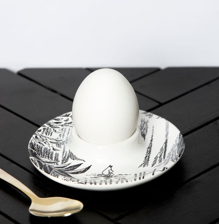 Moomin 蛋杯 with 碟 , 黑色-白色 Pluto Design