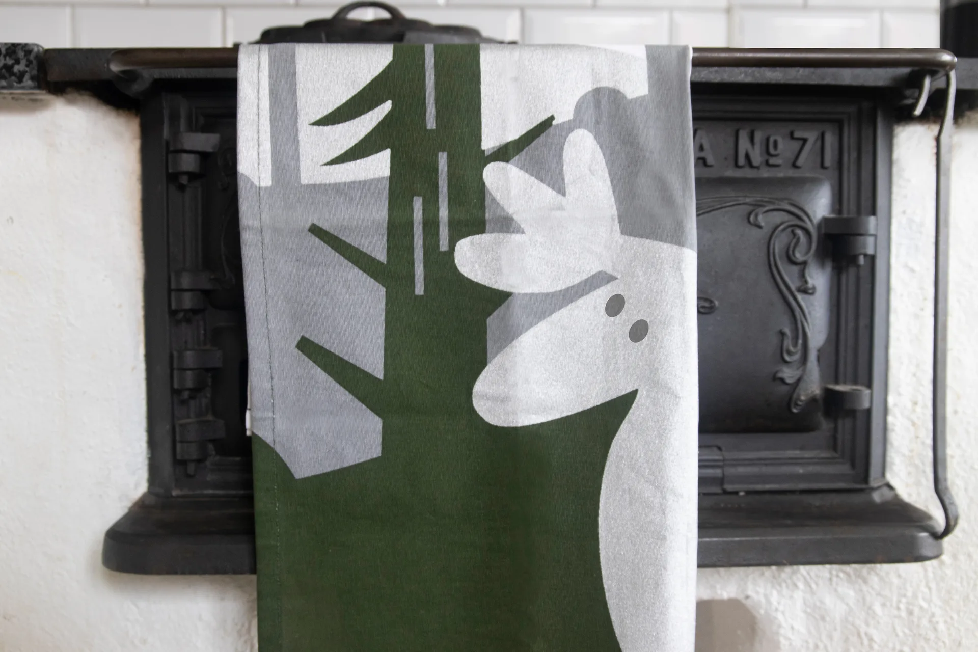 Moose 厨房巾 50x70 cm, 绿色-银色-白色 Pluto Design