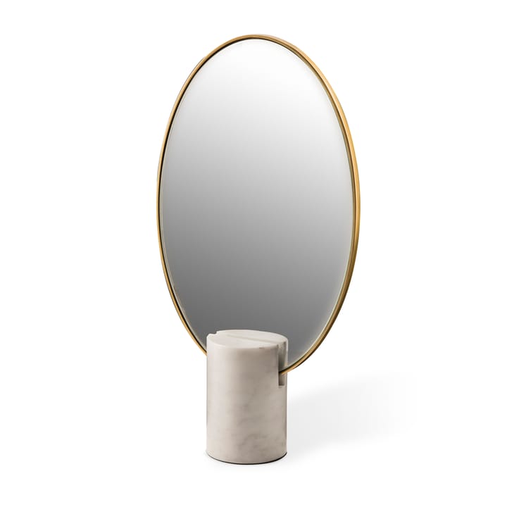 Oval Marble 桌面镜子 - 白色 - POLSPOTTEN