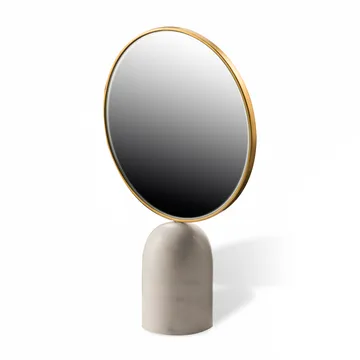 Round Marble 桌面镜子 - 白色 - POLSPOTTEN