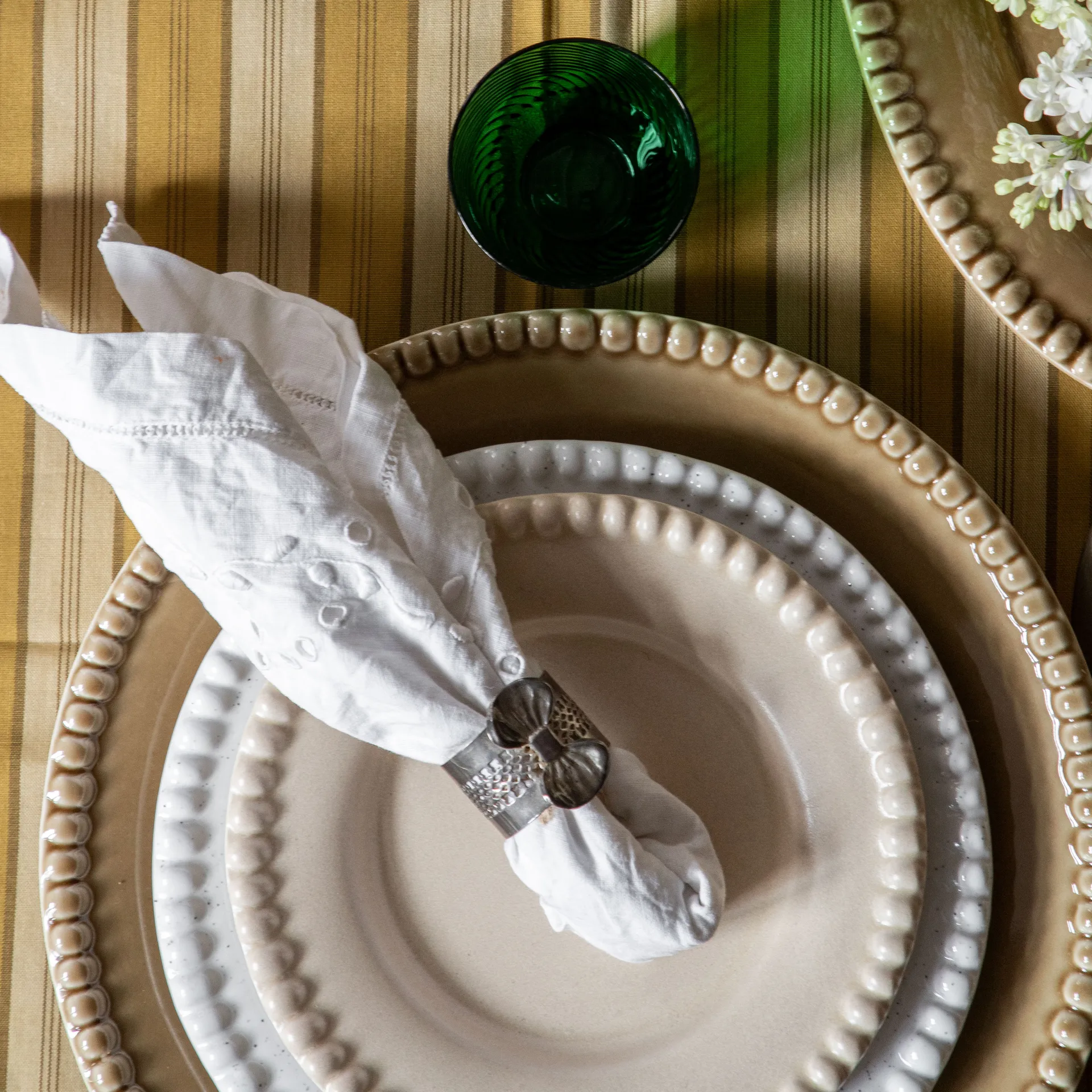 Daria dessert 盘子 Ø22 cm 两件套装, Cotton 白色 shiny PotteryJo