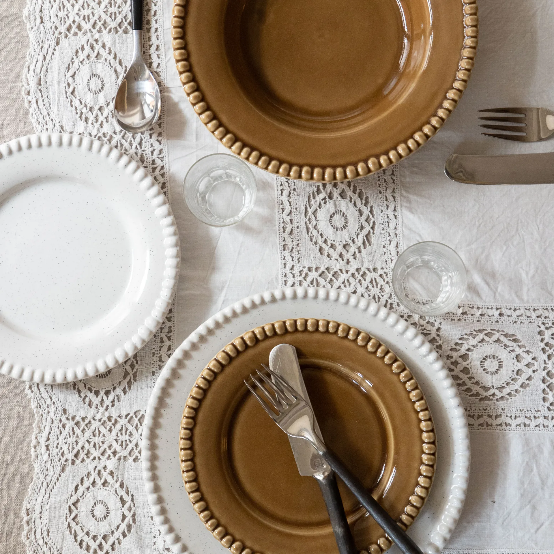 Daria dinner plate Ø28 cm 两件套装, Cotton 白色 shiny PotteryJo