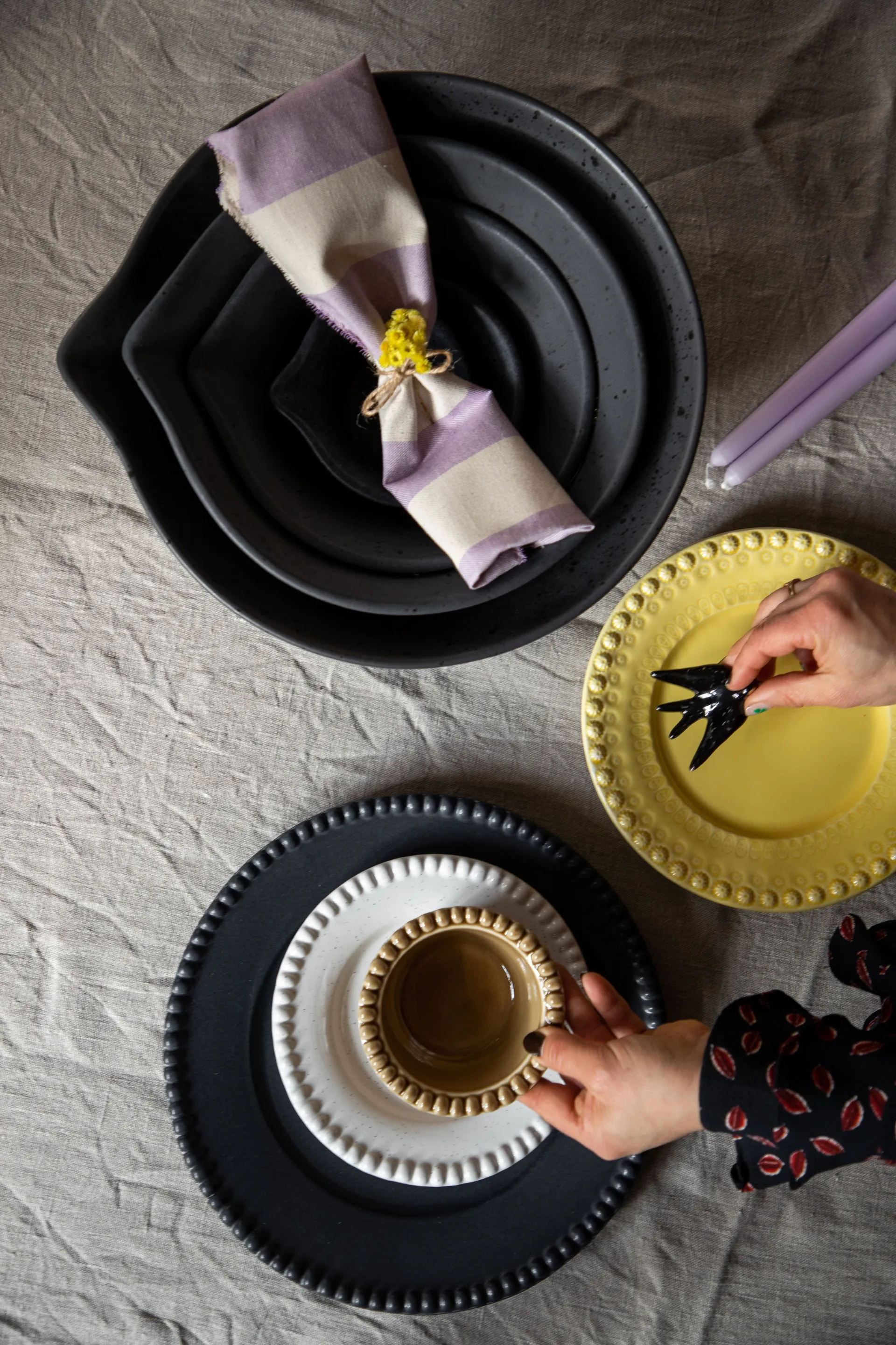 Peep dough 碗  27 cm, matte 黑色 PotteryJo