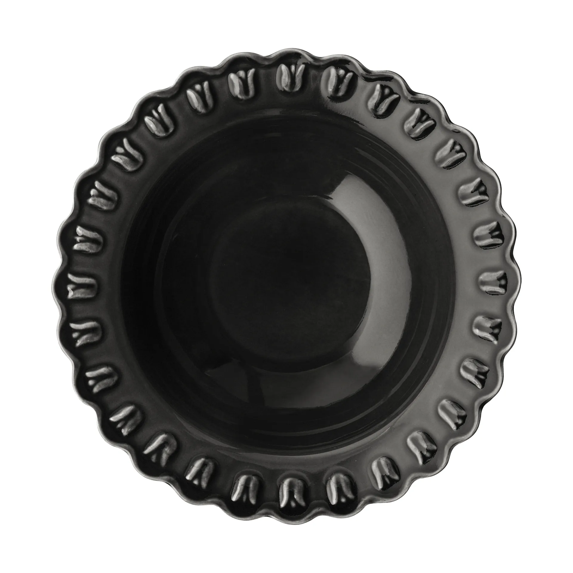 郁金香系列 Tulipa 瓷器餐具 深盘/碗_17cm_两件套装, Almost 黑色 PotteryJo