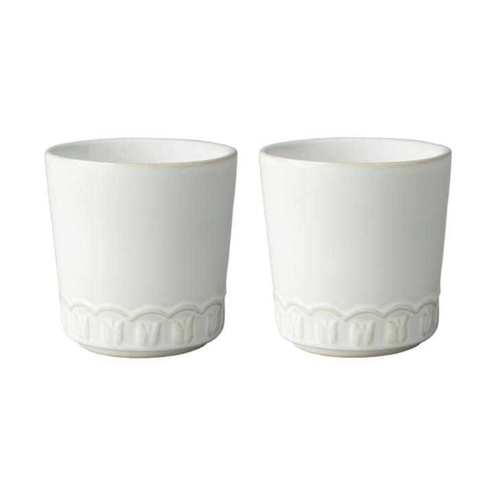 郁金香系列 Tulipa 瓷器餐具 手握杯_200ml_两件套装 - 白色 - PotteryJo