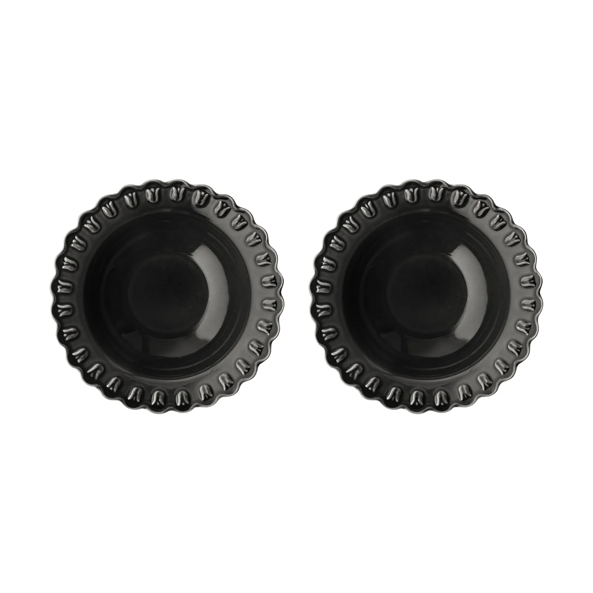 郁金香系列 Tulipa 瓷器餐具 深盘/碗_23cm_两件套装, Almost 黑色 PotteryJo