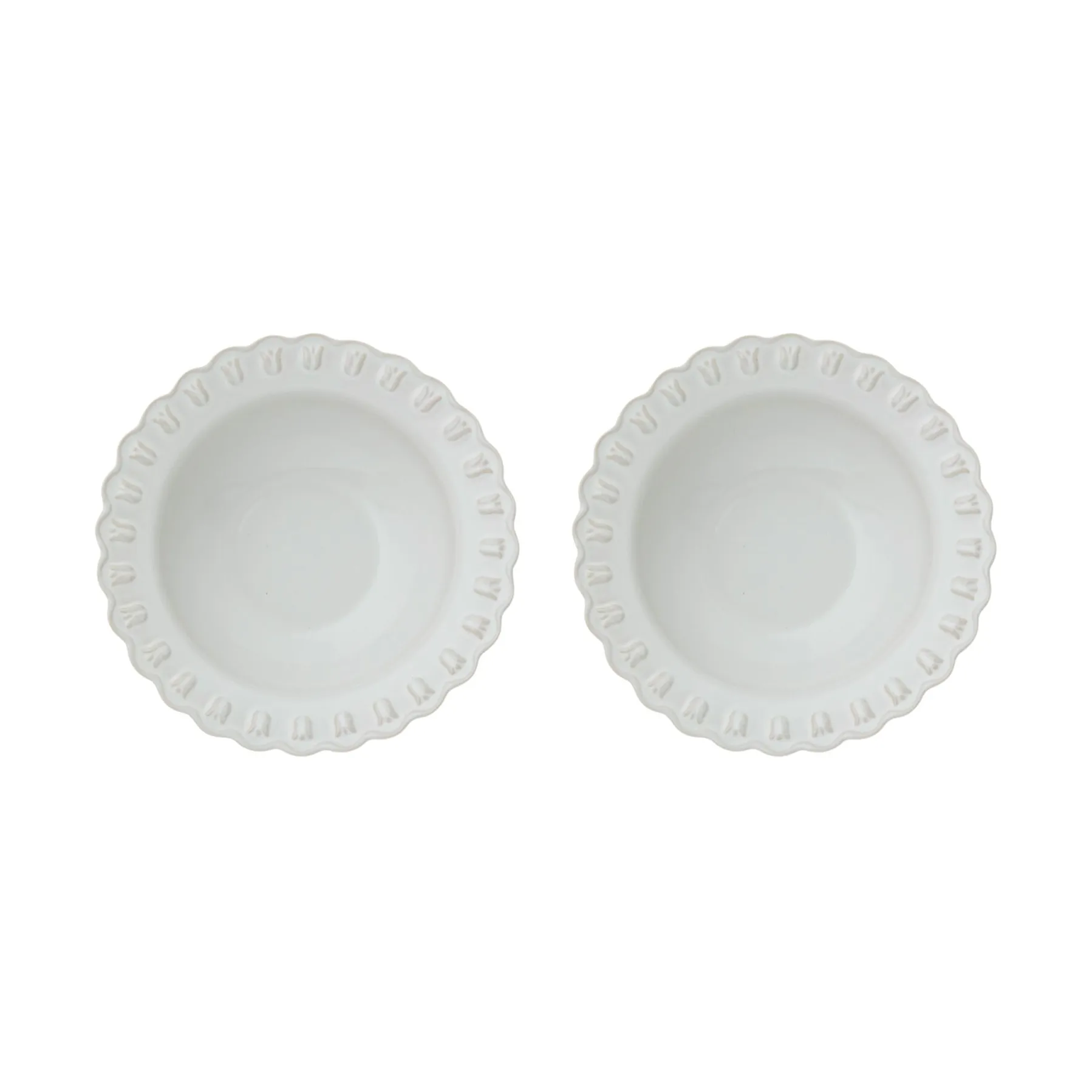 郁金香系列 Tulipa 瓷器餐具 深盘/碗_23cm_两件套装, 白色 PotteryJo