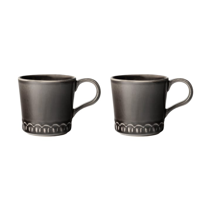 郁金香系列 Tulipa 瓷器餐具 马克杯_400ml_两件套装 - Almost 黑色 - PotteryJo