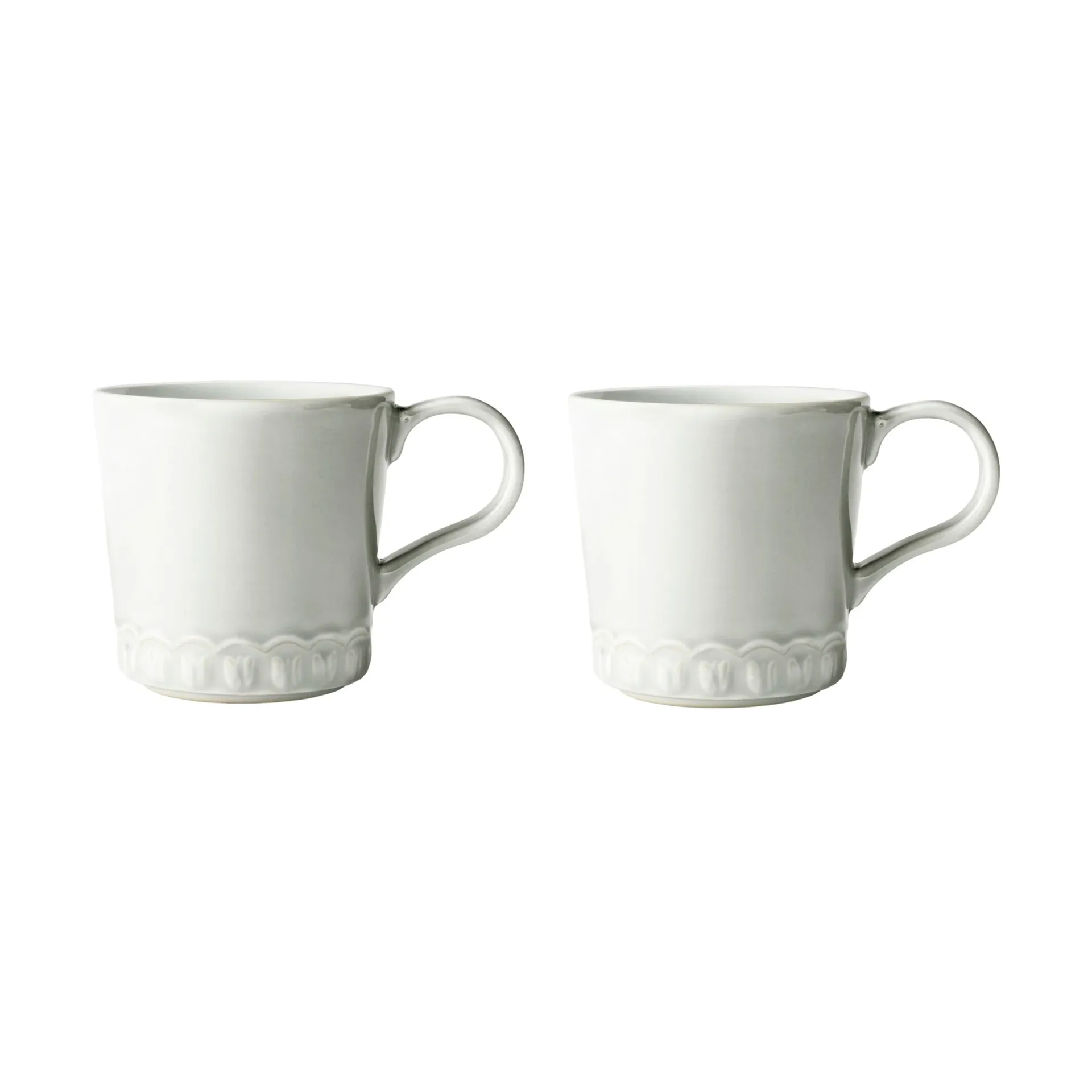 郁金香系列 Tulipa 瓷器餐具 马克杯_400ml_两件套装, 白色 PotteryJo