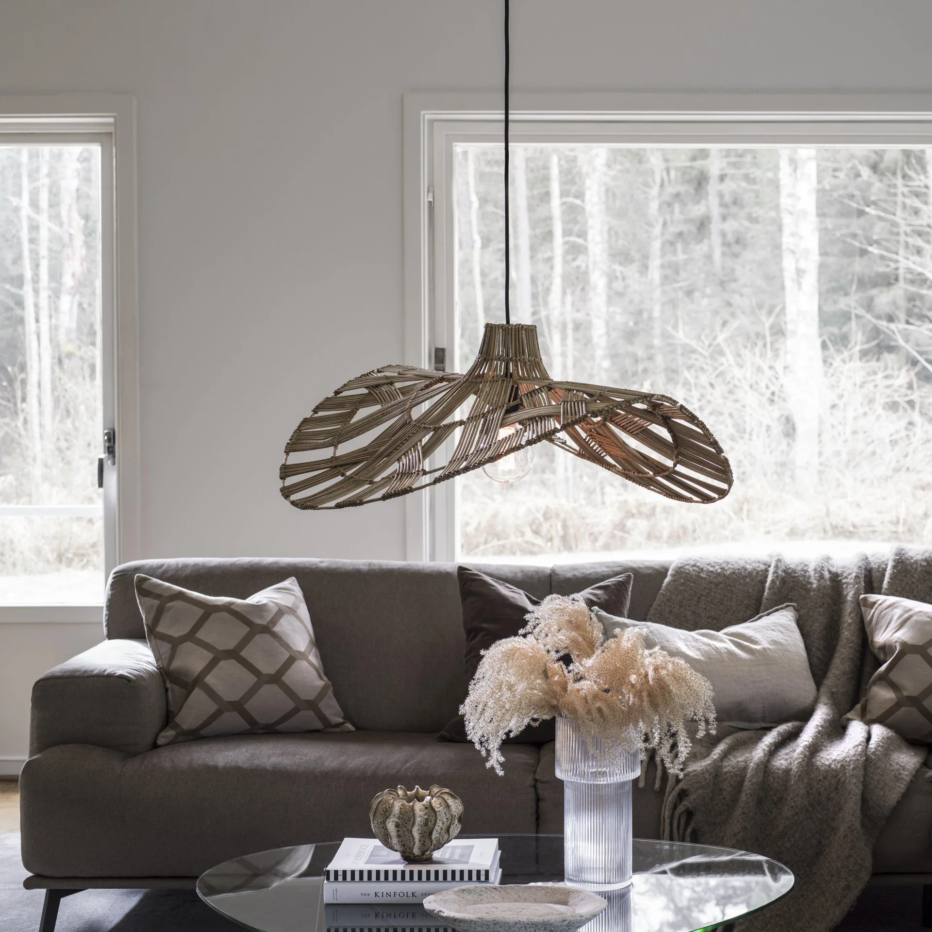 Wella ceiling 灯 rattan 81 cm, nature PR Home