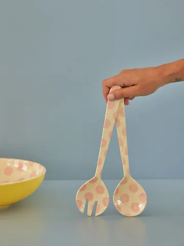 米饭沙拉密胺分餐勺 2件装 - 粉色圆点 - RICE