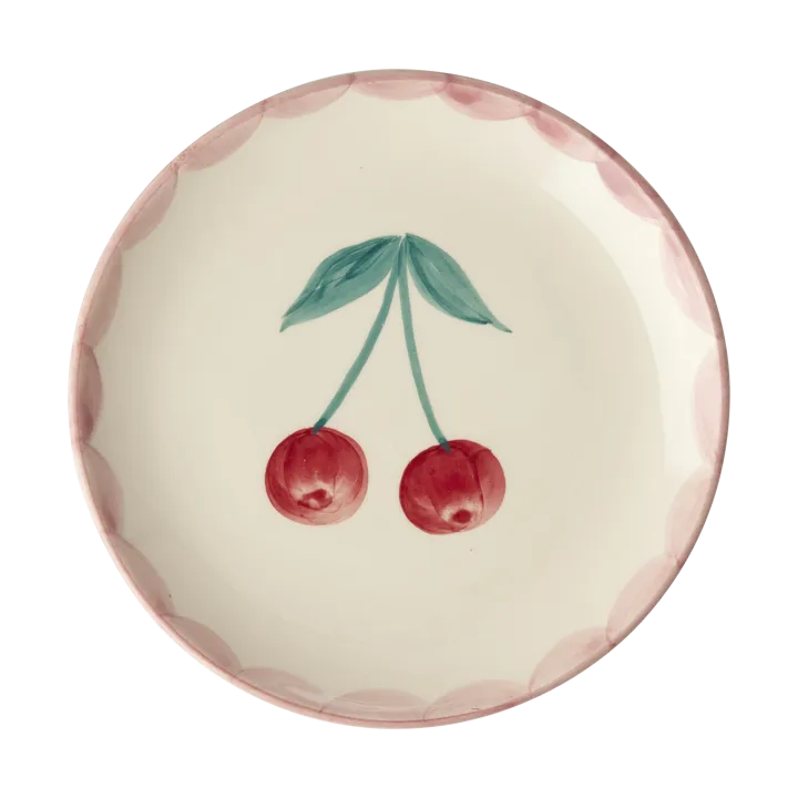 Rice 陶瓷盘直径15cm - 樱桃图案 - RICE