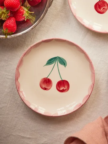 Rice 陶瓷盘直径15cm - 樱桃图案 - RICE