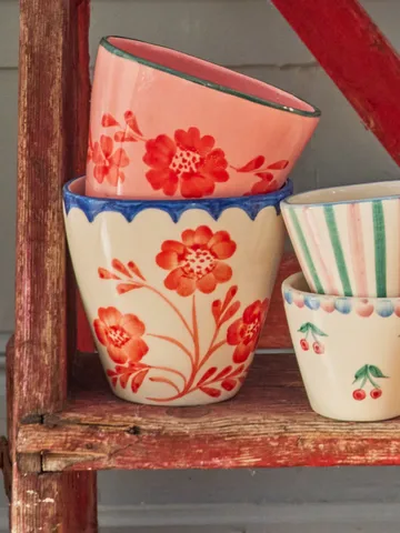 Rice 陶瓷杯300ml - 复古花朵图案 - RICE
