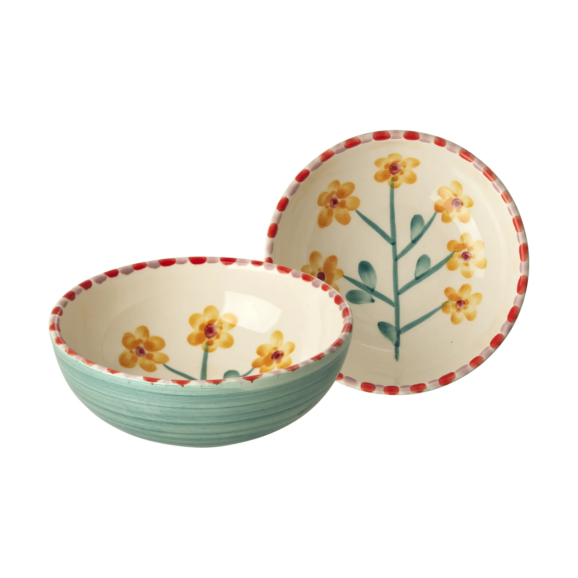 Rice 陶瓷碗350ml, 黄色花朵_玉色 RICE