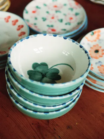 Rice 陶瓷碗350ml - 幸运三叶草_浅绿色 - RICE