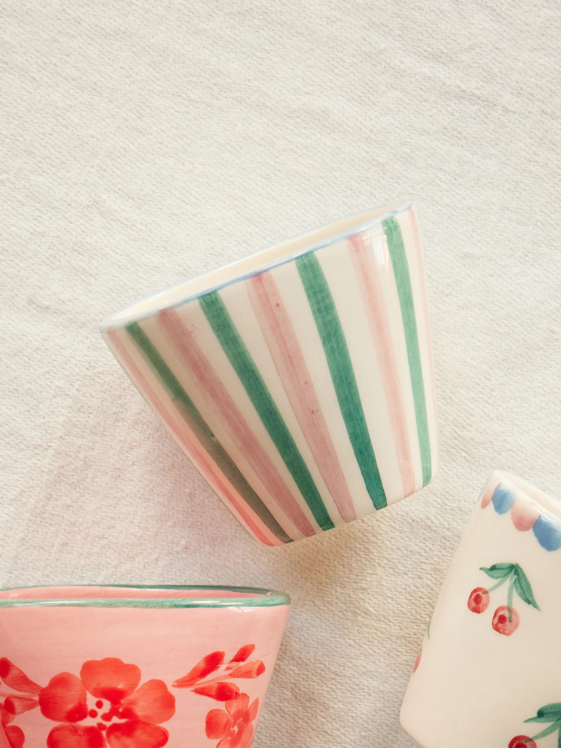 Rice 陶瓷浓缩咖啡杯70ml, 条纹图案 RICE