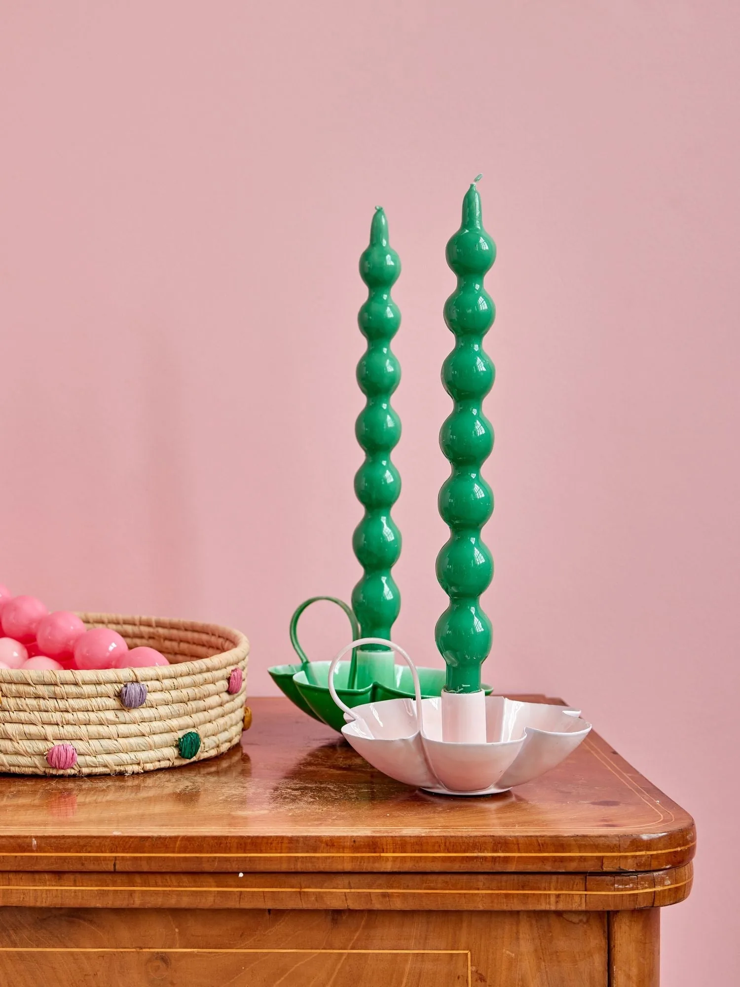 Rice candles 30.2 cm 两件套装, 绿色 RICE