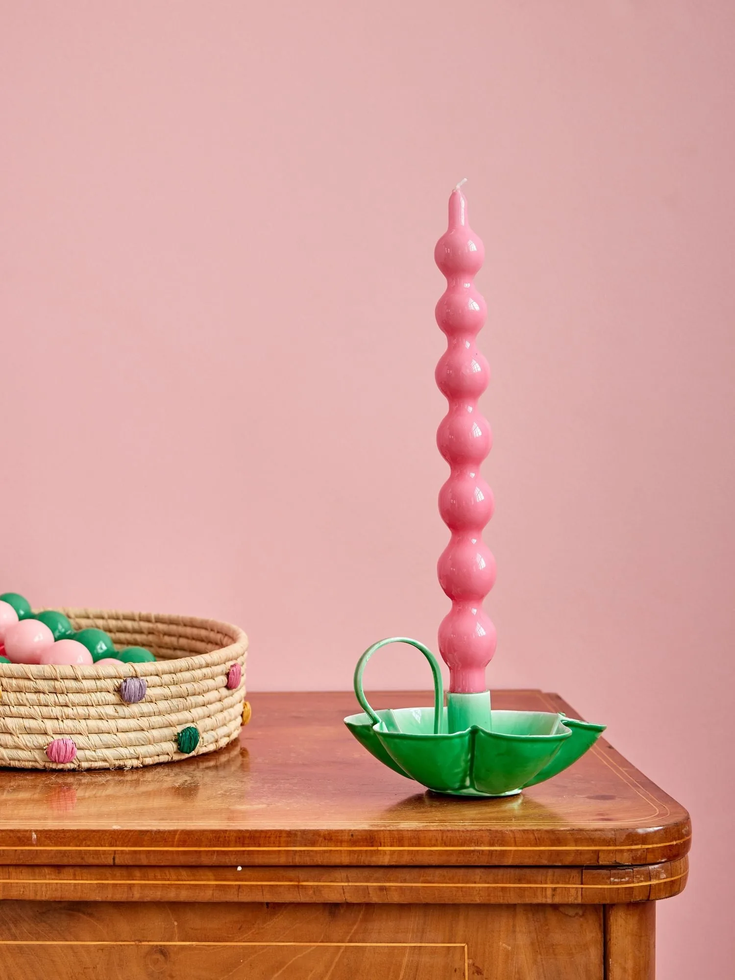 Rice candles 30.2 cm 两件套装, 粉色 RICE