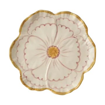 Rice Flower 盘直径19.5cm - 黄色边框 - RICE