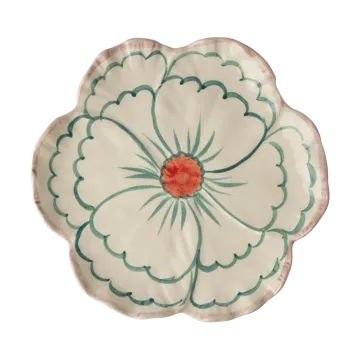 Rice Flower 盘直径19.5cm - 粉色边框 - RICE