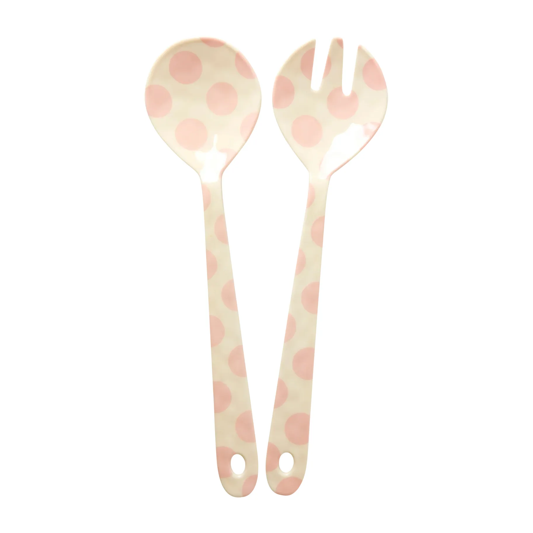 Rice 沙拉用餐具 melamine 2件, Pink dots RICE