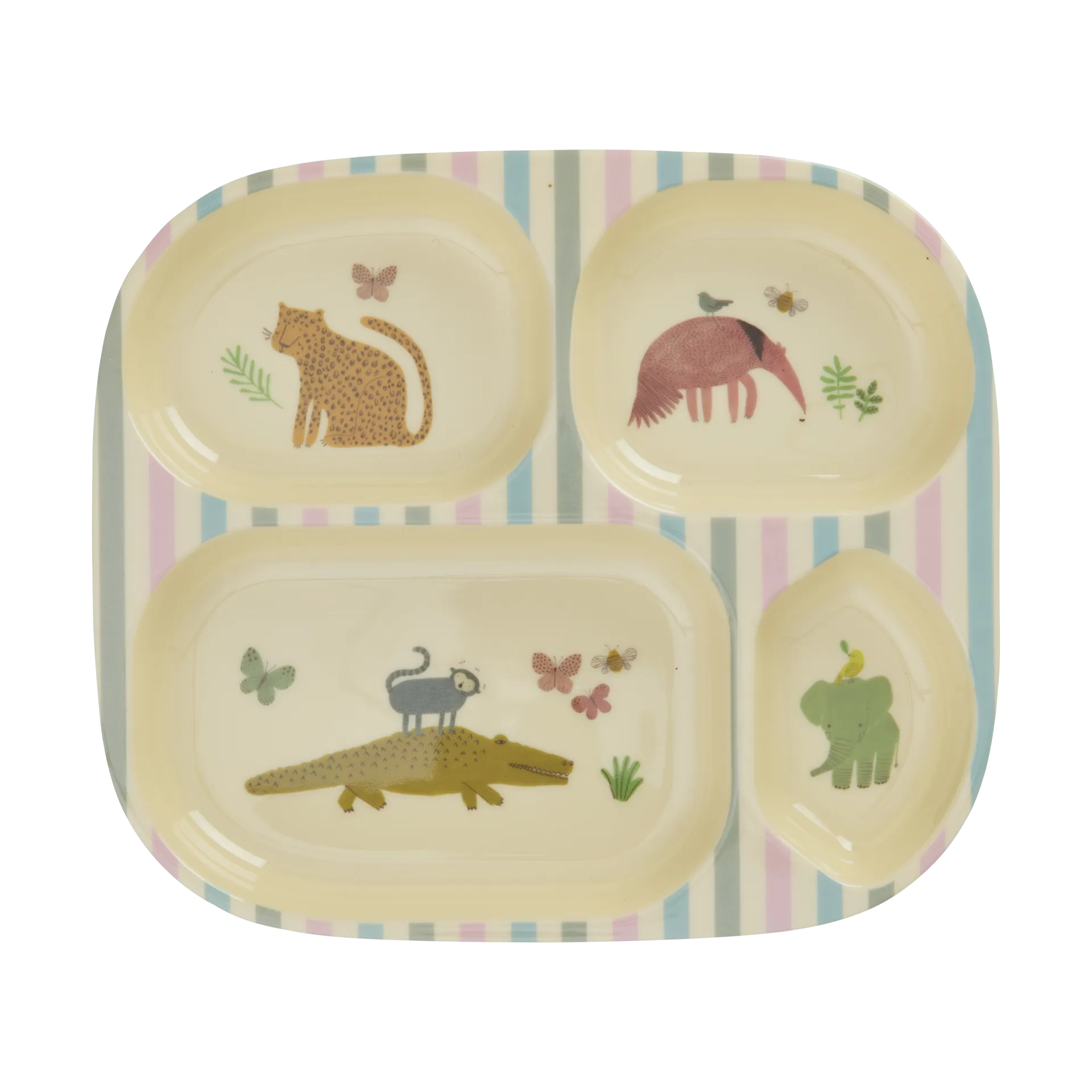 Rice 儿童 盘子 melamine 4 compartments, Sweet Jungle Print RICE