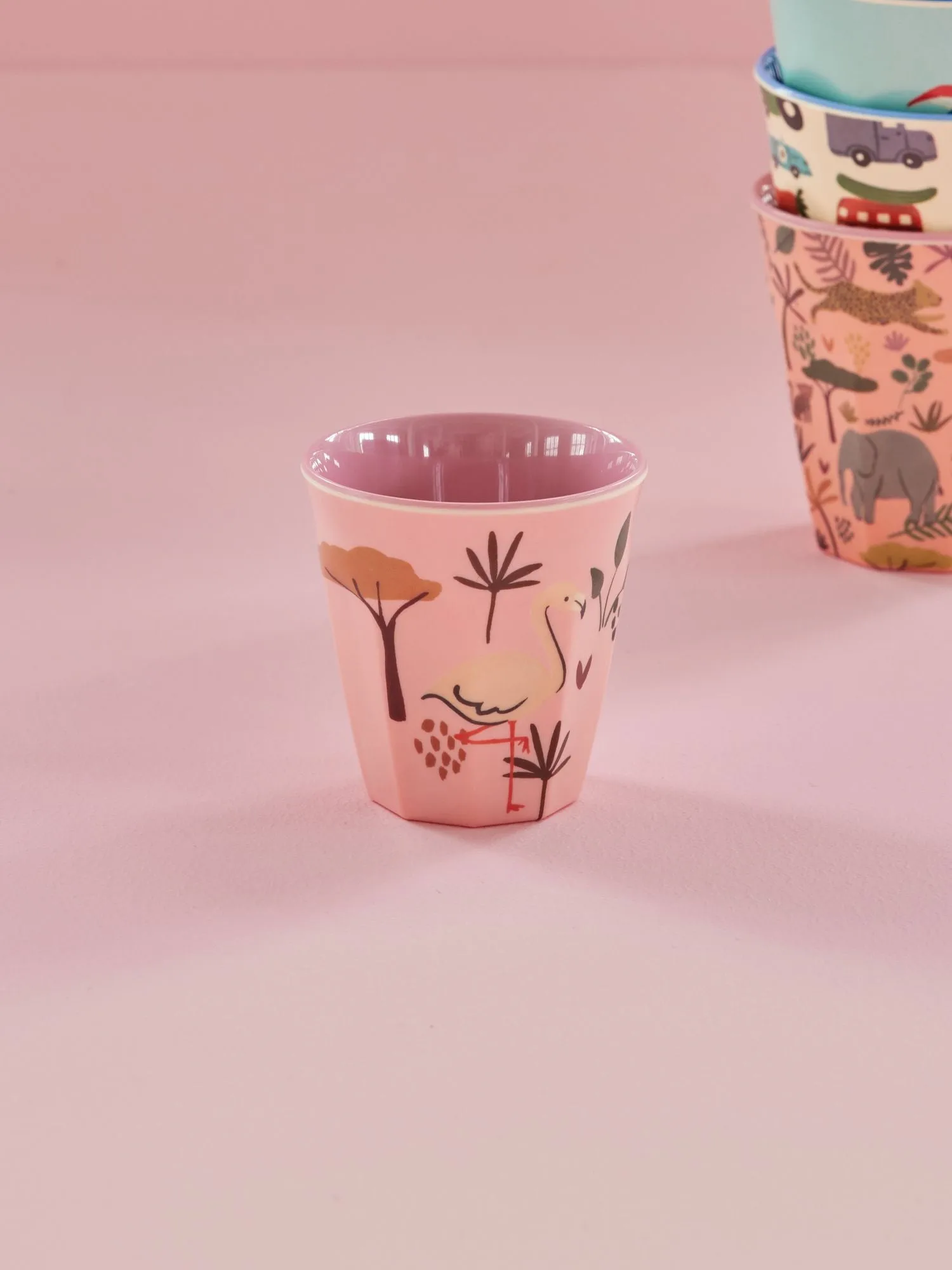 Rice 儿童 杯子 melamine, 粉色 Jungle Animal RICE