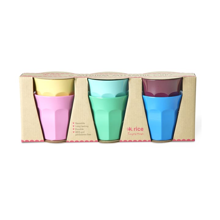 Rice melamine 杯子 中 六件套装 - Show youre true colors - RICE